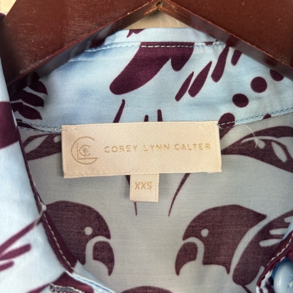 Corey Lynn Calter Tropical Sleeveless Shirt Dress Maxi Anthropologie Size XXS - Picture 6 of 8